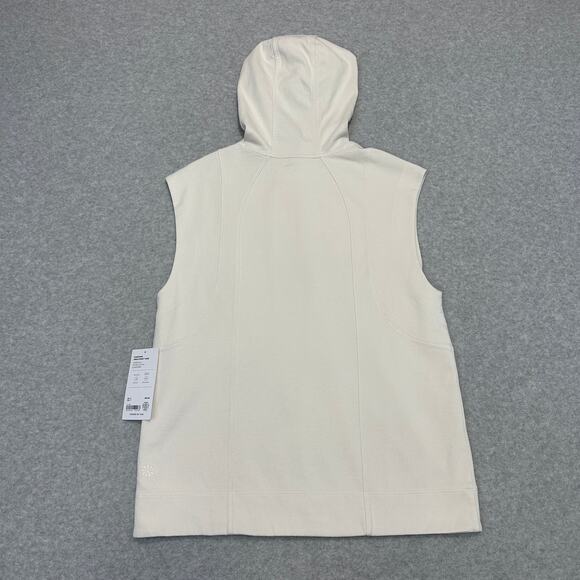 Athleta Sundown Sweatshirt Tank WMNS XS Cream Pullover Hoodie Breathable Stretch - Picture 5 of 6